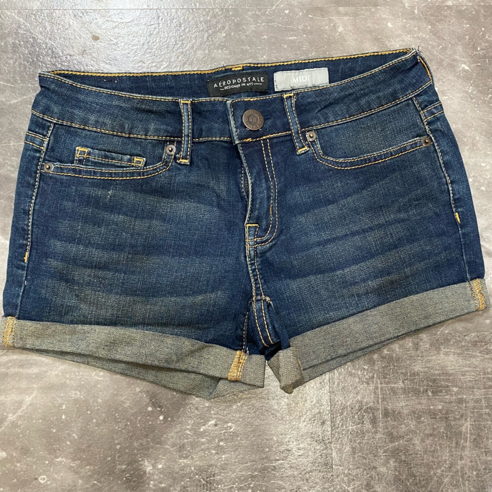 Aeropostale darkwash midi short